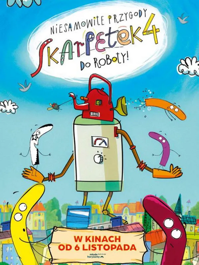 Plakat wydarzenia:  Seans Przyjazny Sensorycznie: Niesamowite przygody skarpetek 4: Do roboty!